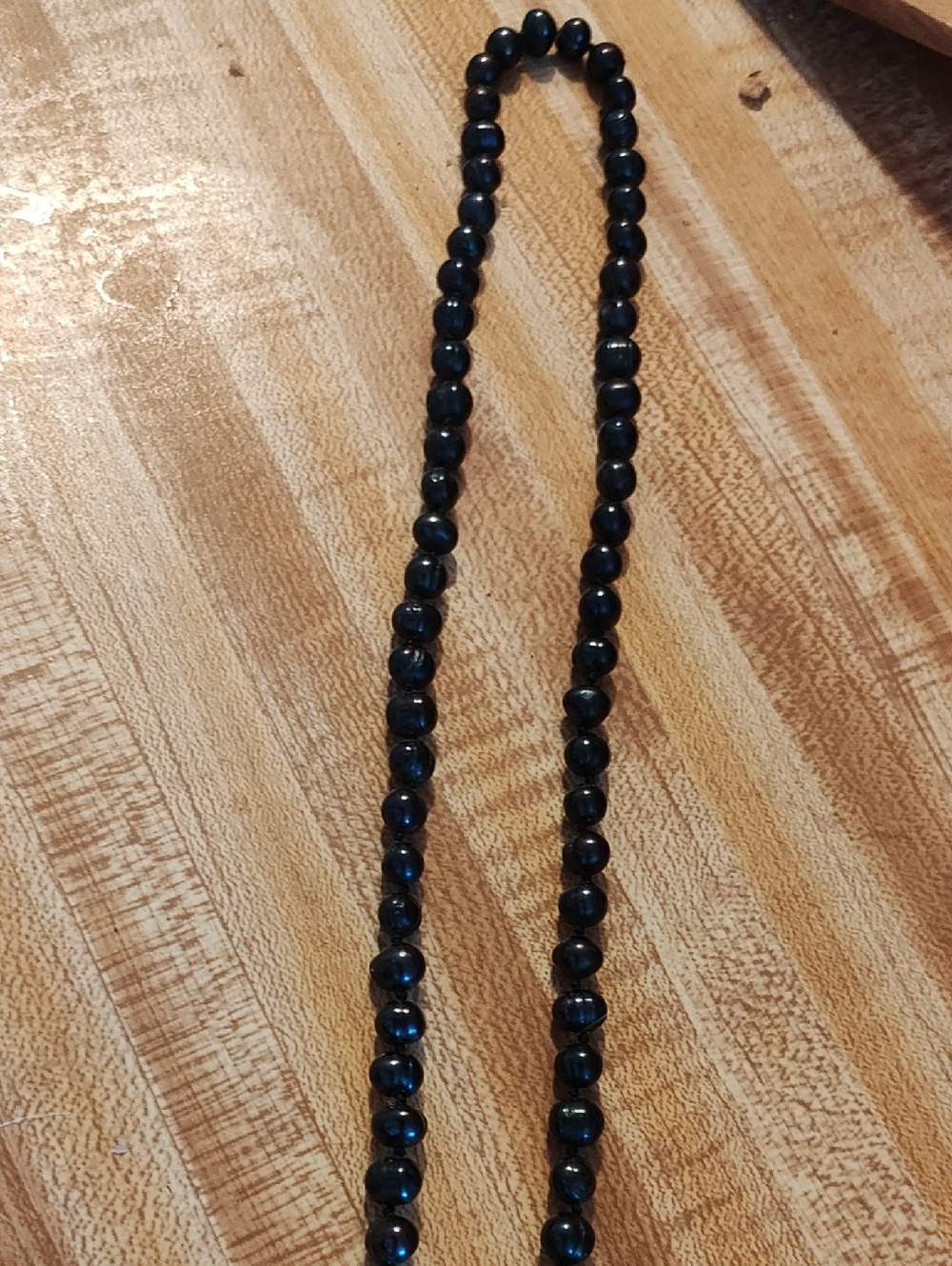 Tahitian real natural Black Peal One PC Necklace 28" 6mm grade AA round  Hawaii